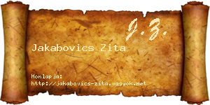 Jakabovics Zita névjegykártya