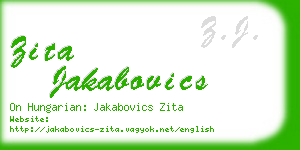 zita jakabovics business card